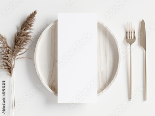 Obraz na płótnie Menu mockup, wedding program mockup, 3d render