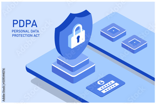 Foto Personal data protection act or PDPA concept, Secure data management and protect
