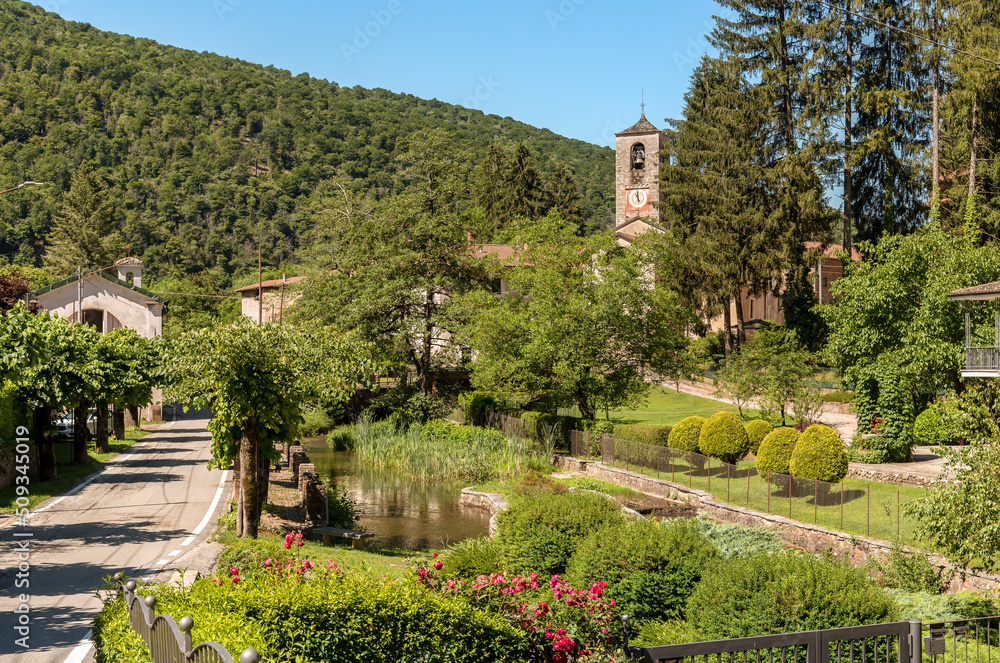 Small italian village of Ganna in the municipality of Valganna, province of Varese, Lombardy, Italy