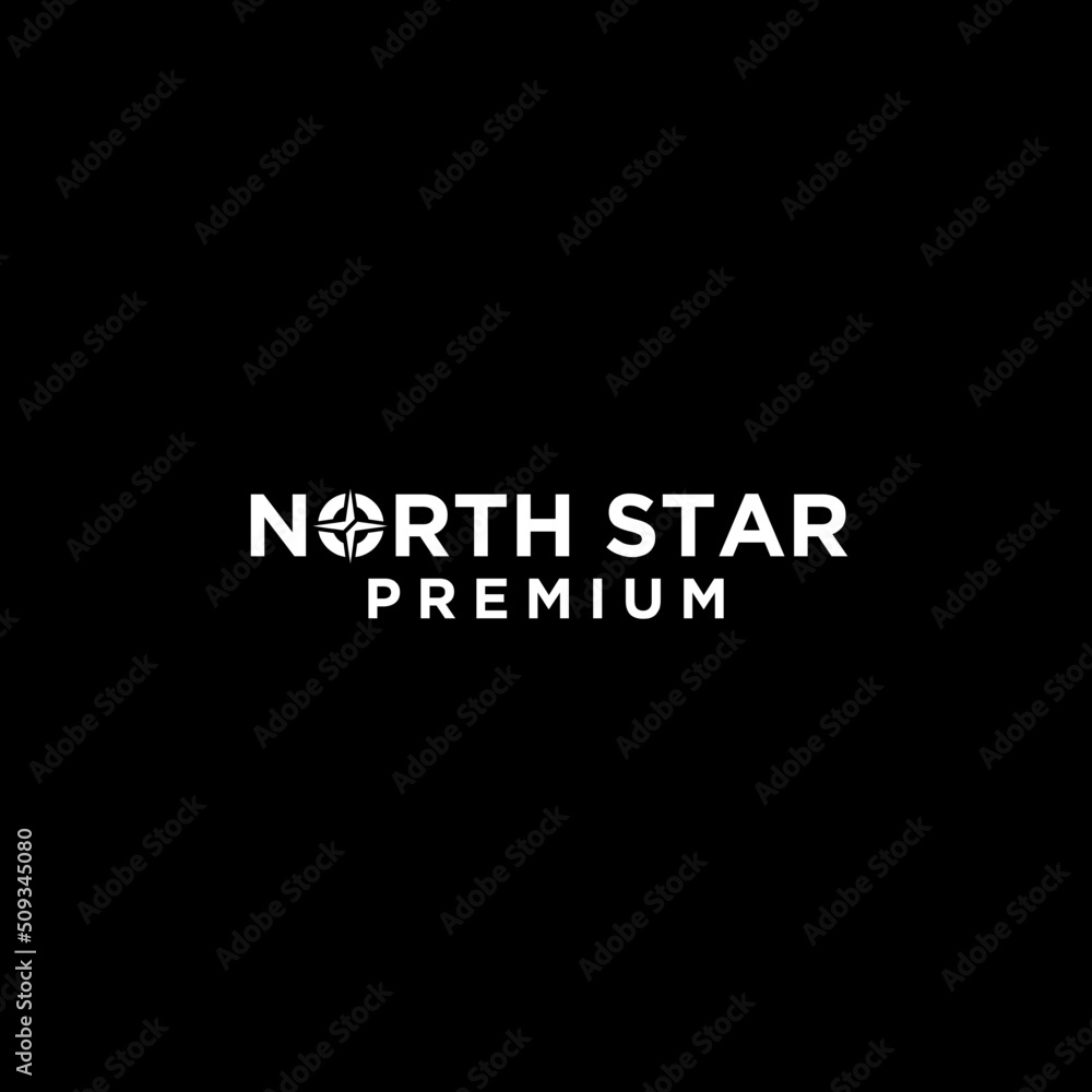 Fototapeta premium north star letter logo with star icon design