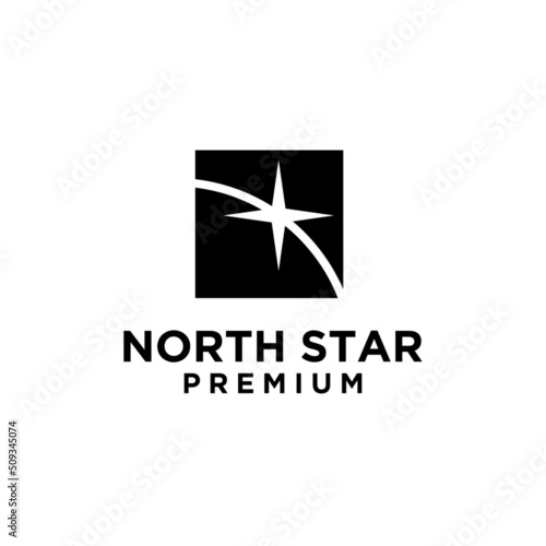 North star logo with negative space design