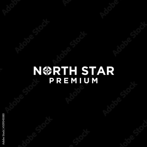north star letter logo with star icon design