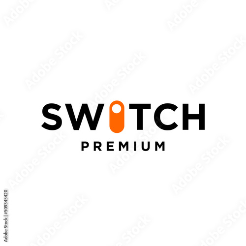 switch letter logo with on off icon design