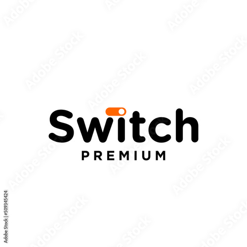 switch letter logo with on off icon design