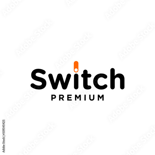 switch letter logo with on off icon design