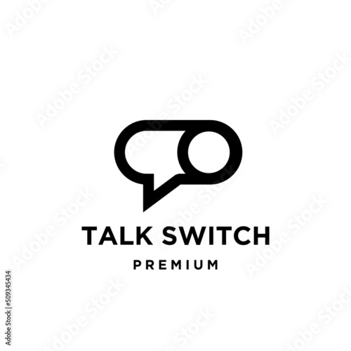 switch talk with bubble chat icon logo design