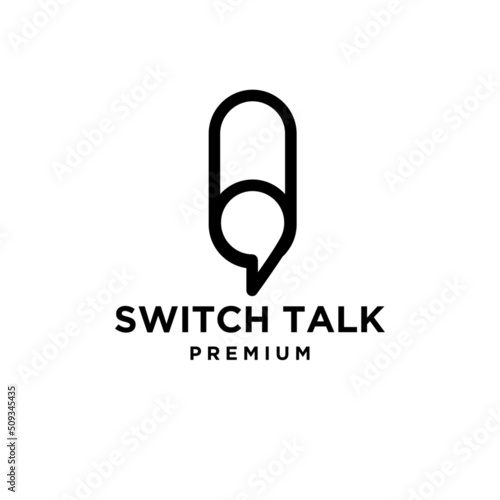 switch talk with bubble chat icon logo design