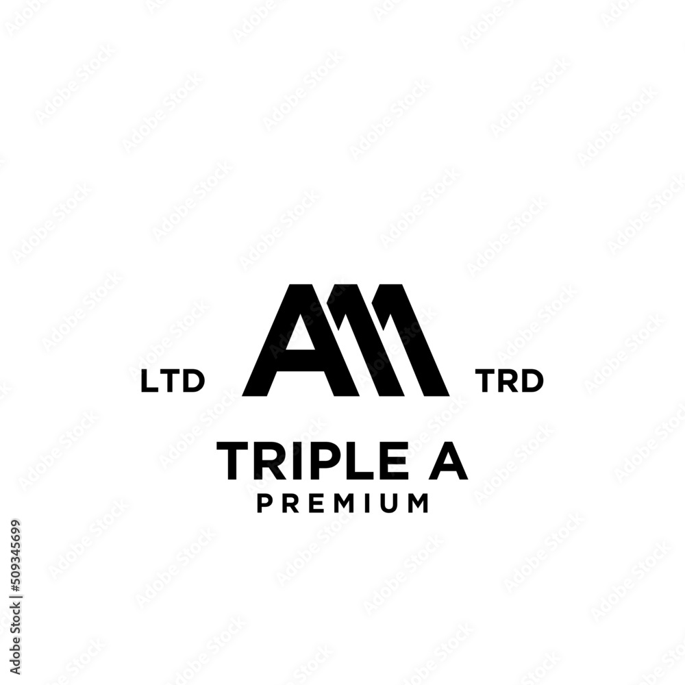 Fototapeta premium Triple A AAA Letter Logo icon design