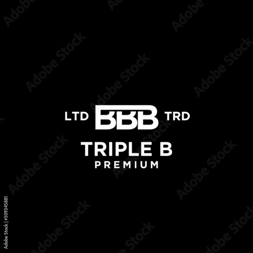 Triple B bbb Letter Logo icon design