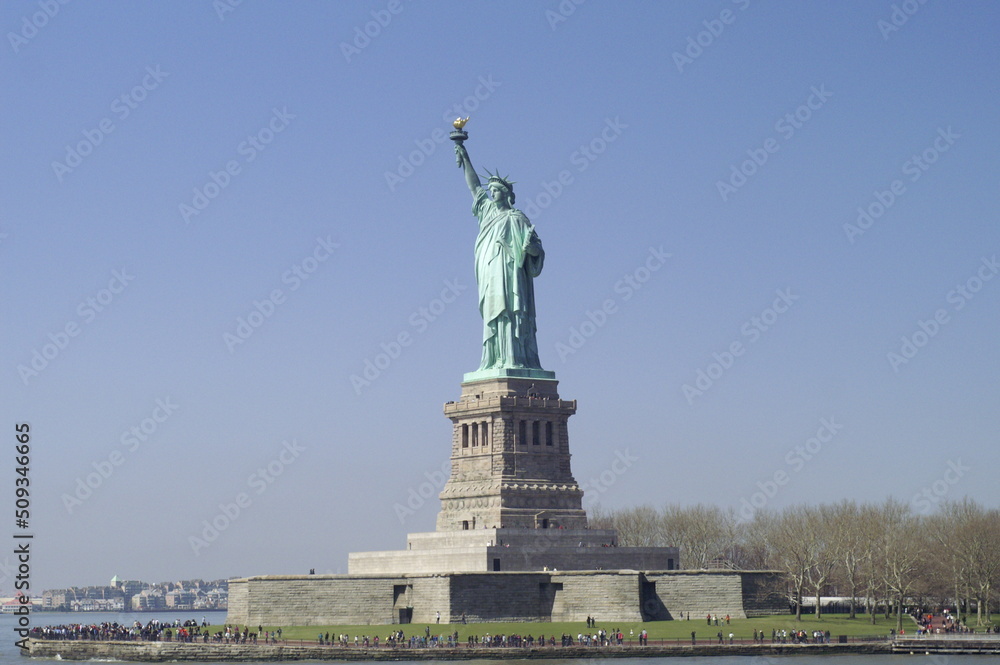Statue of Liberty island panorama,  New York City