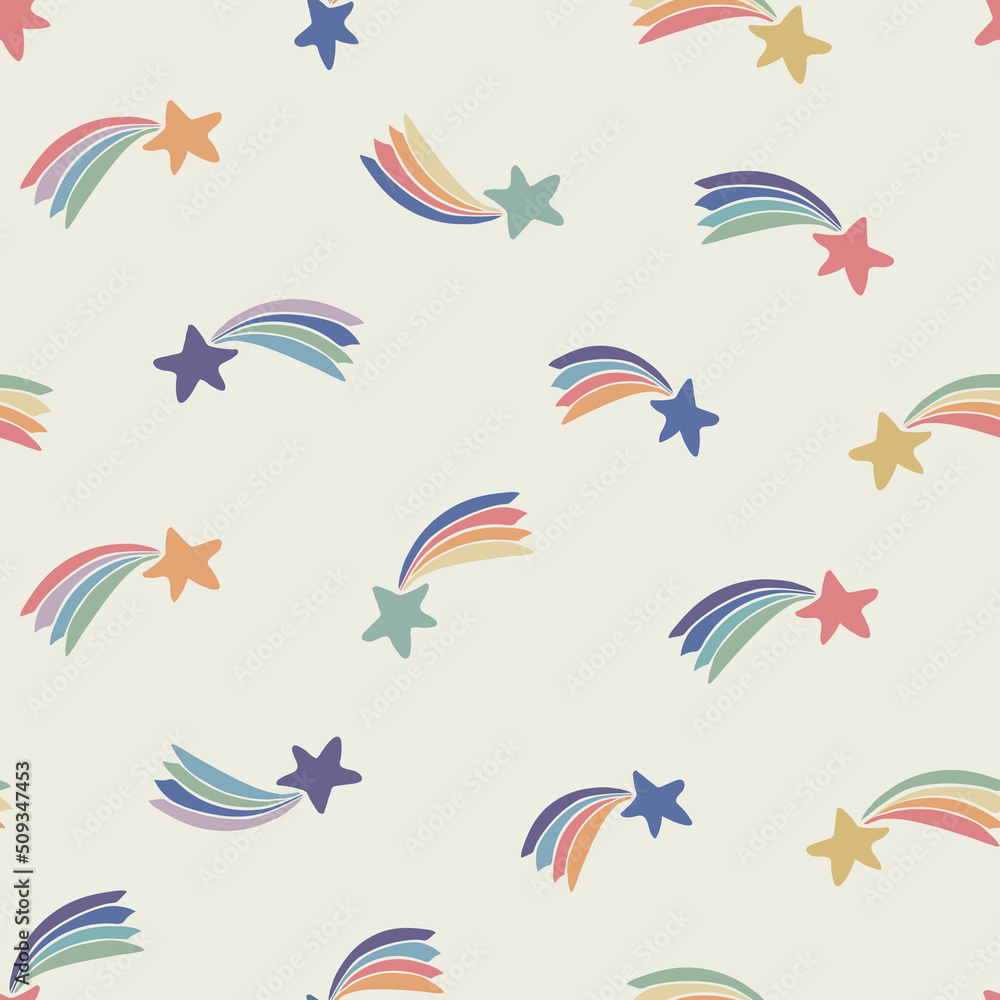 Fototapeta premium Stars simple vector seamless pattern