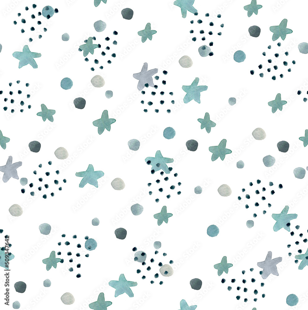 Stars simple vector seamless pattern
