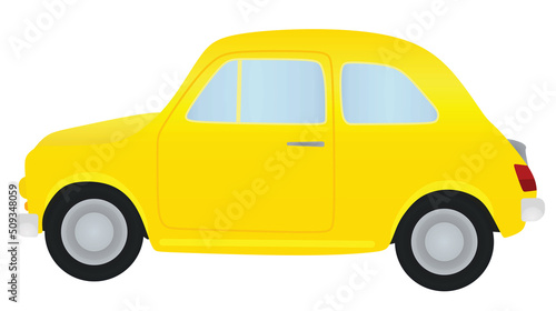 Yellow retro car. vector illustration