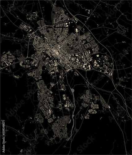 map of the city of Uppsala, Sweden