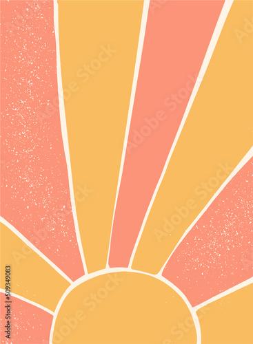 groovy background with abstract sun for posters, prints, cards, templates, apparel decor, etc. EPS 10
