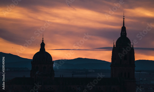 Sunset with the Cathedral of Salamanca 