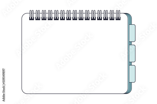 Notepad for notes, flat design icon designed for office, school, education. Vector illustration.