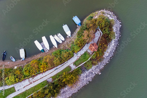 Aerial view of Lake Kerkini, Serres, Greece photo