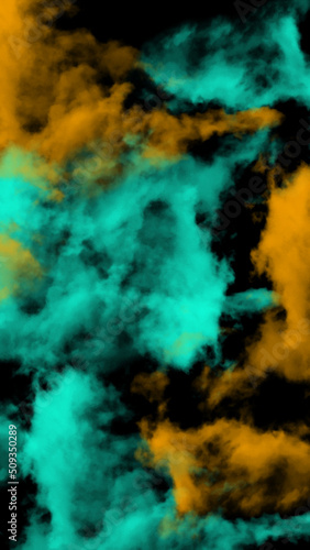 Blue and yellow clouds on black background © Supriyanto