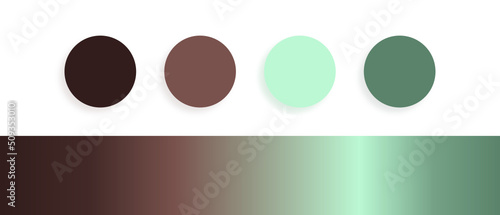 Minty chocolaty vibrant Color palette for web/ social/ art/ fashion/ graphic/ design with gradient