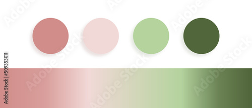 soft tints in pink and green hue with gradient color palette for web design, graphic design, fashion, design etc.	
