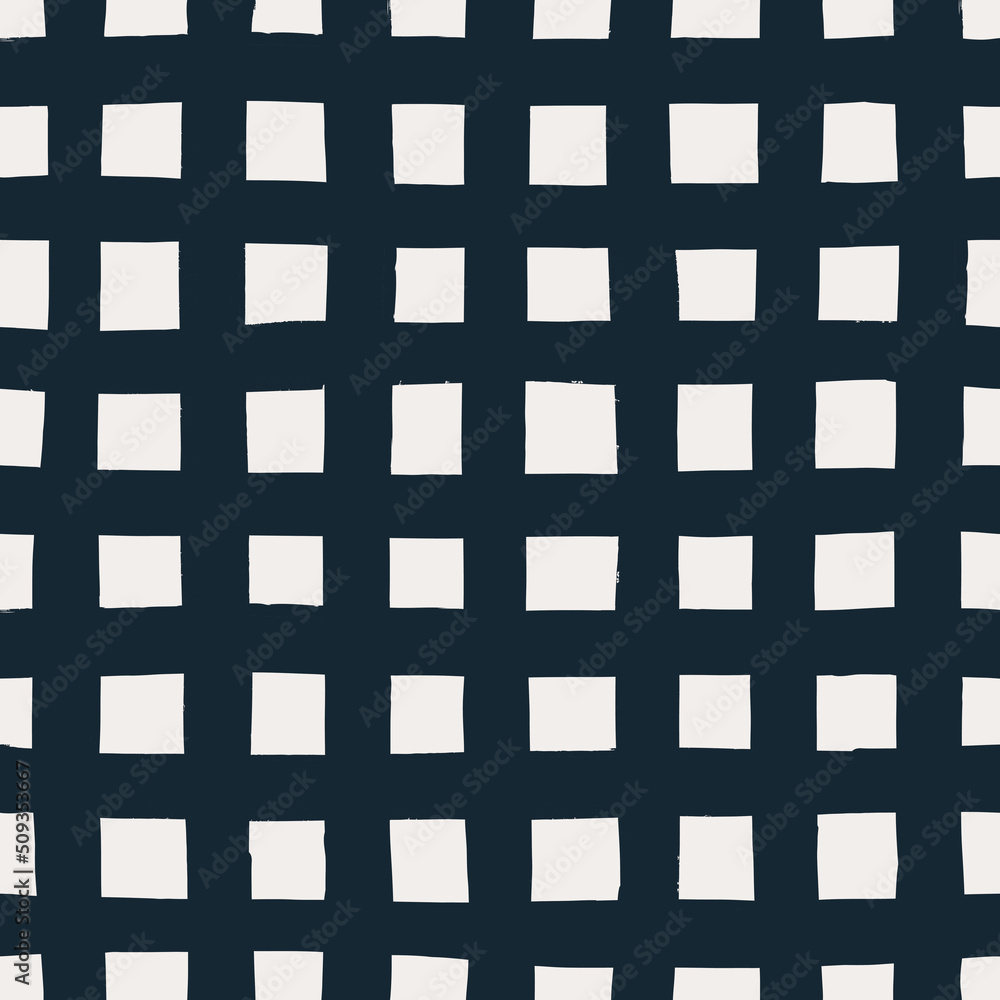 Seamless Repeat Hand Drawn Checkered Grid Pattern Seamless Repeat Hand Drawn Checkered Grid Pattern