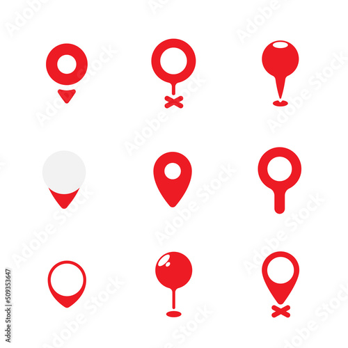 Set of GPS pins illustration