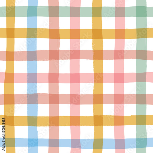Seamless Repeat Sweet Colorful Gingham Checkered Girls Pattern 