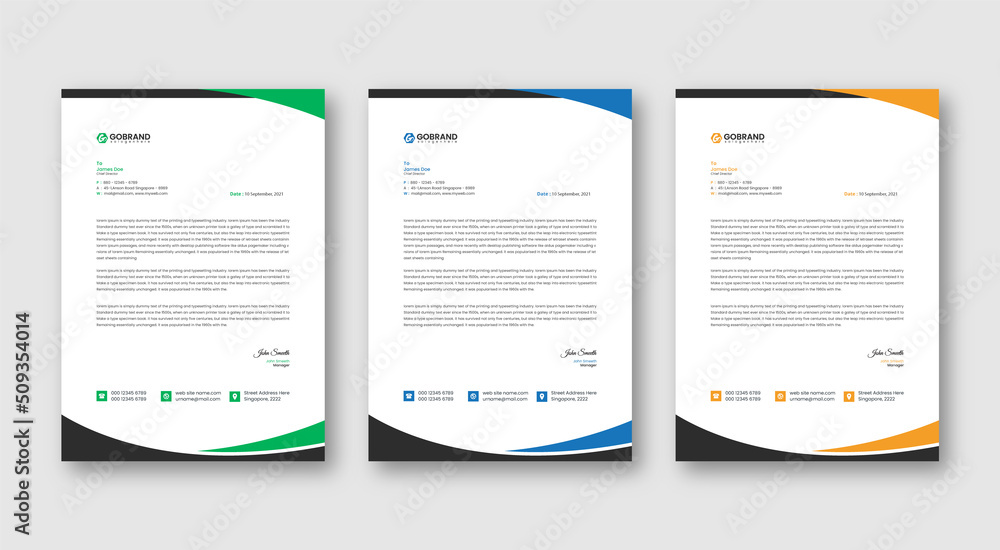 Obraz premium Creative Letterhead Template with red blue Elements