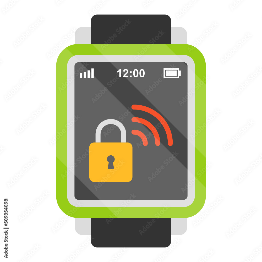 Smart Wristbands Bracelets for rfid door lock Concept, Smartwatch locking mechanism vector color icon design, Wearable technology symbol, Personal Internet of Things Sign, tech togs stock illustration Smart Wristbands Bracelets for rfid door lock Concept, Smartwatch locking mechanism vector color icon design, Wearable technology symbol, Personal Internet of Things Sign, tech togs stock illustration