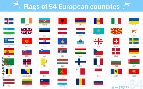 世界の国旗 ヨーロッパの54か国セット