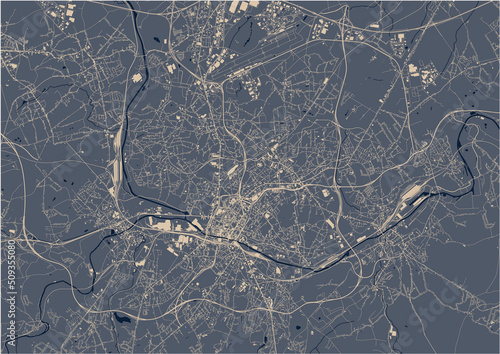 map of the city of Charleroi, Belgium photo