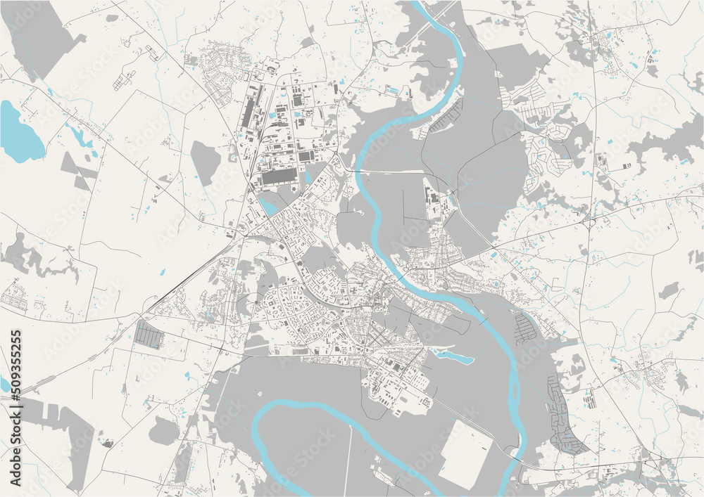 Fototapeta premium map of the city of Alytus, Lithuania