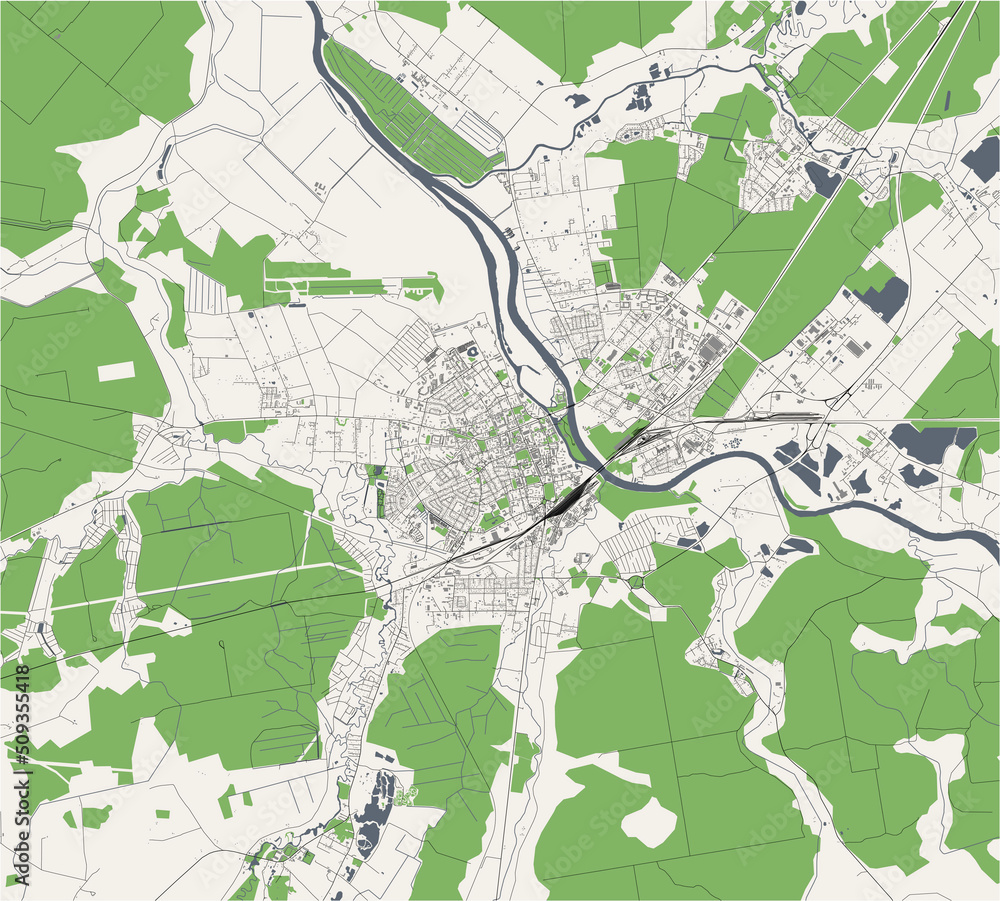 map of the city of Jelgava, Latvia