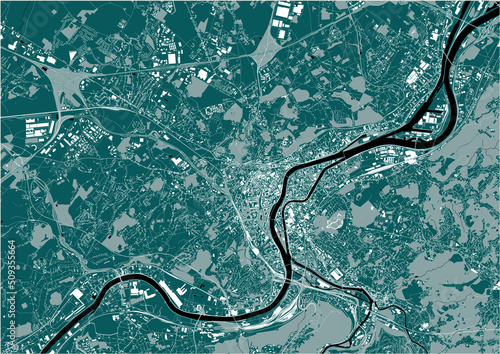 map of the city of Liege, Belgium