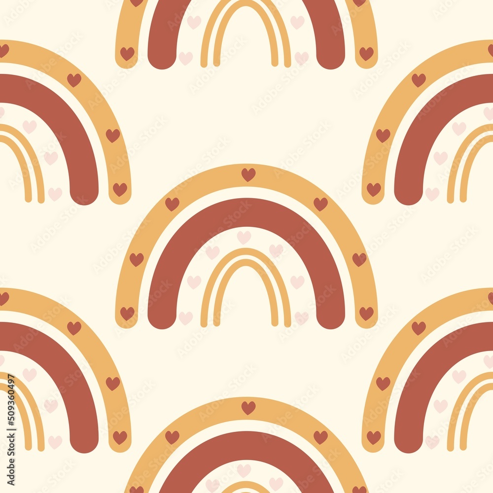 Seamless pattern with hand drawn rainbows. Seamless pattern with hand drawn rainbows.