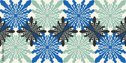 Portuguese tiles, Quatrefoil vector pattern. Tangled modern pattern, based on traditional oriental arabic patterns - arabesque. Seamless vector background. Moroccan, Turkish, Lisbon floor tiles.