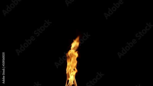 Fire Medium Turbulent Source Isolated on Black Background in 4K Resolution and 30fps conformed from 50fps photo