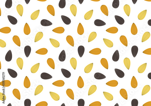 Almond vector. Almond pattern wallpaper. Almond doodle symbol.