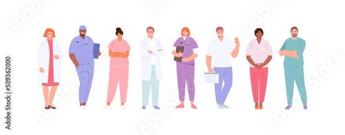 Team people medical staff . Doctor, surgeon, therapist, nurse, ambulance