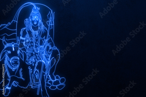 Fotografi lord shiva with nandi.
