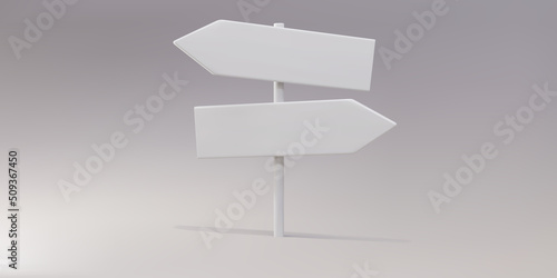 Print op canvas 3D white directions sign on a gray background