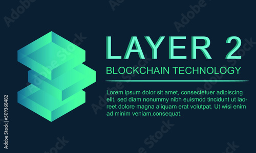 Layer 2 ecosystem, blockchain technology solutions. Layer2 concept for banner, ads, landing page, flyer template.