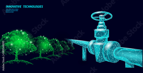 Oil well rig juck low poly business concept. Finance economy polygonal petrol production. Petroleum fuel industry pumpjack derricks pumping drilling point line connection dots blue vector illustration