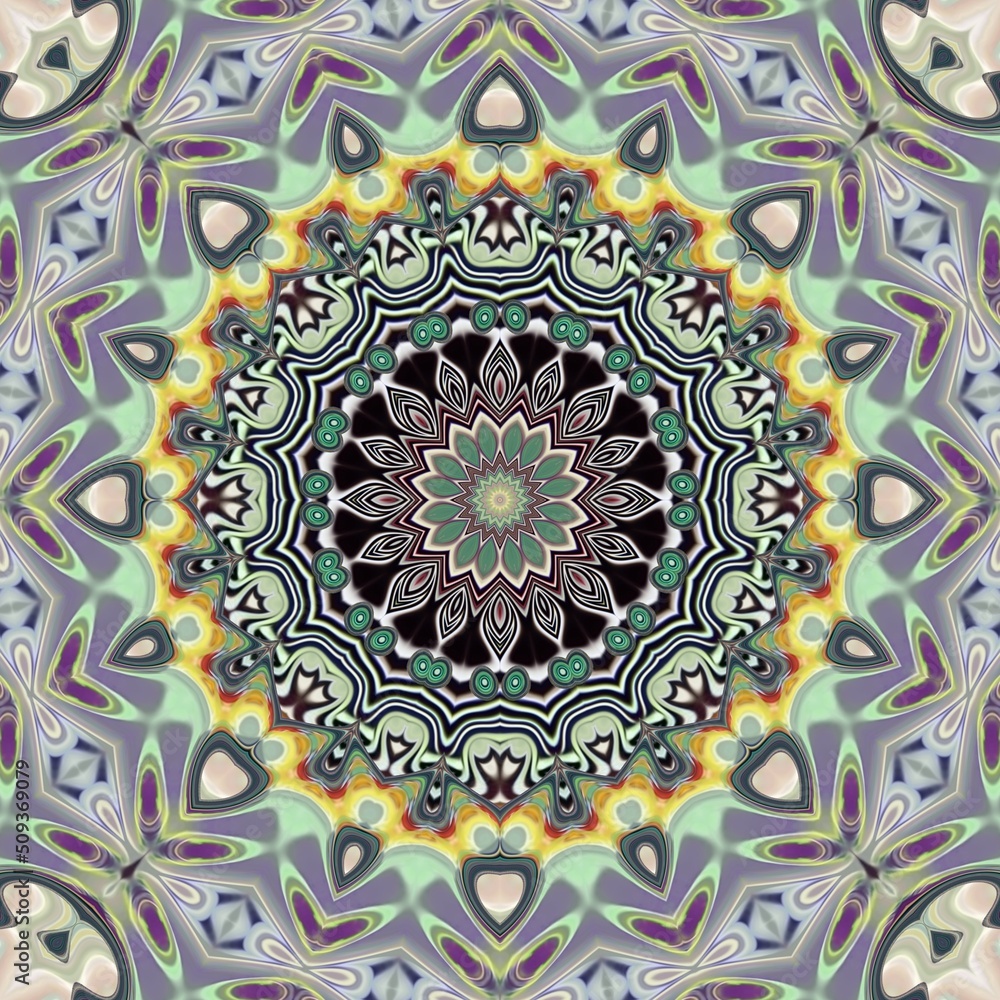 Beautiful python skin pattern with a unique traditional batik theme.  Beautiful abstract decoration with kaleidoscope pattern, seamless pattern, spiral, mandala, geometry and polar