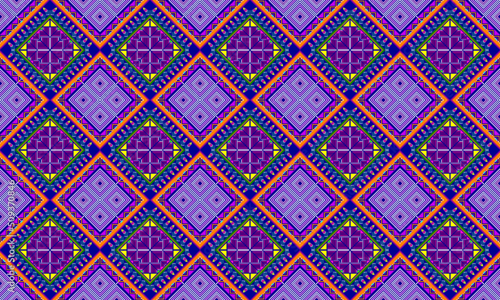 Set of symmetrical components in a continuous pattern for décor. Wallpaper, textiles, and ceramics all have prints. Illustration in vector format.