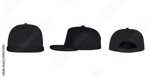 Black  baseball cap. vector illustration