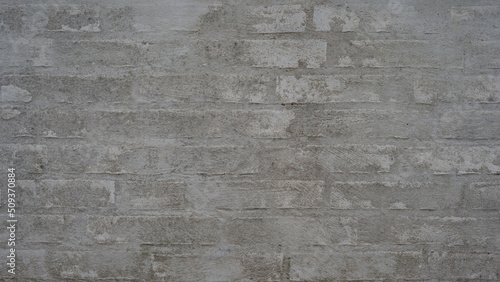 White gray grey light damaged cement concrete rustic brick wall brickwork sto...
