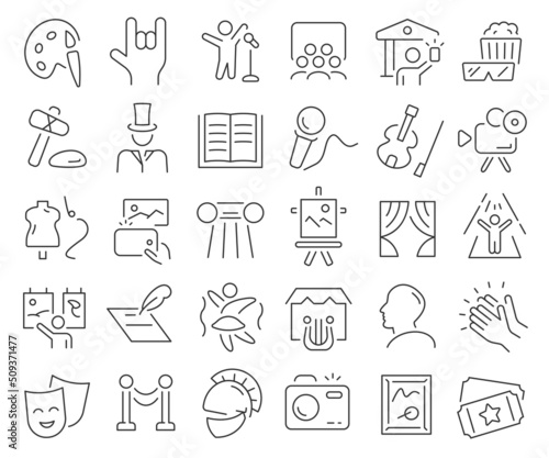 Art and culture line icons collection. Thin outline icons pack. Vector illustration eps10