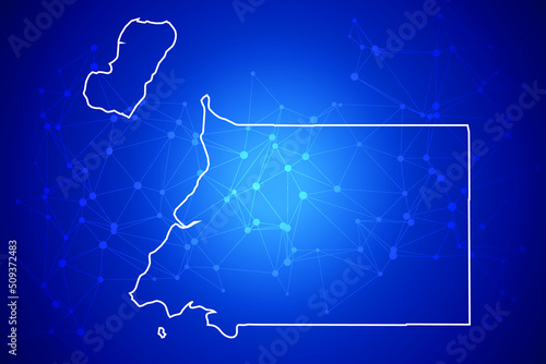 Equatorial Guinea Map Technology  with network connection background